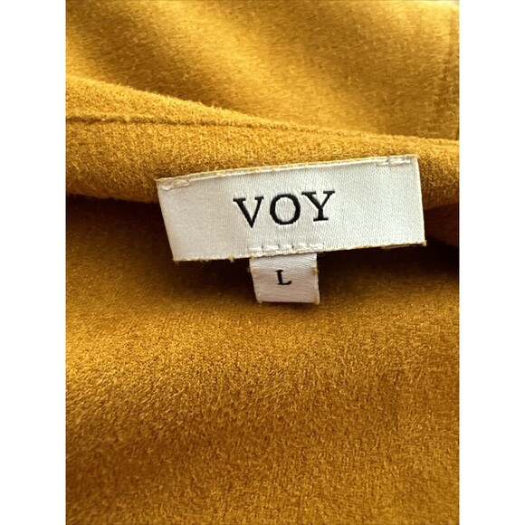 VOY Faux Suede Dress Sz Large Embroidered Boho - Picture 6 of 7